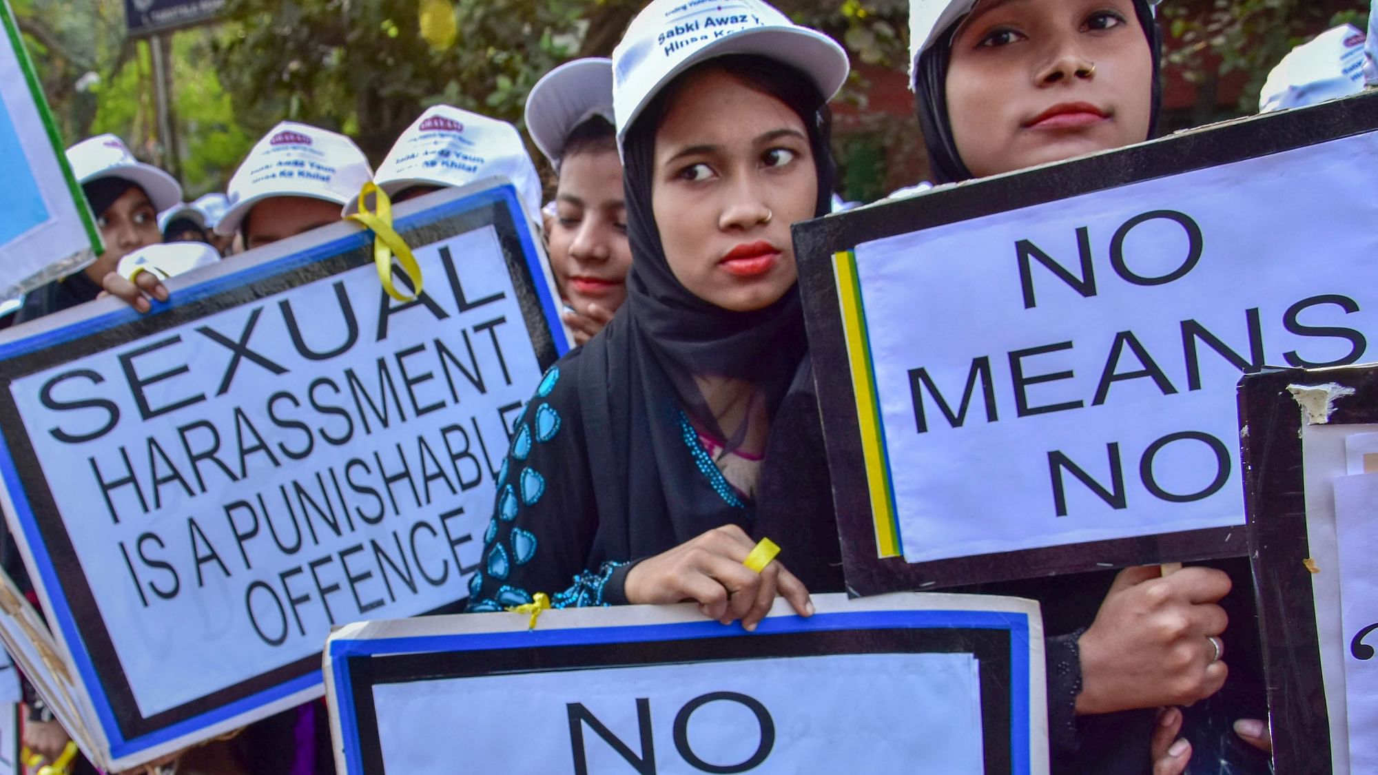 Image of women protesting sexual harassment used for representational purpose.