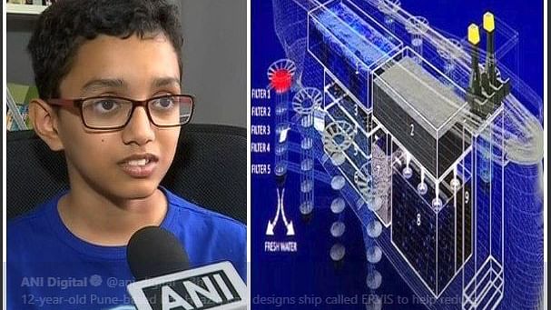 A 12-year-old boy has designed a ship to reduce plastic pollution.