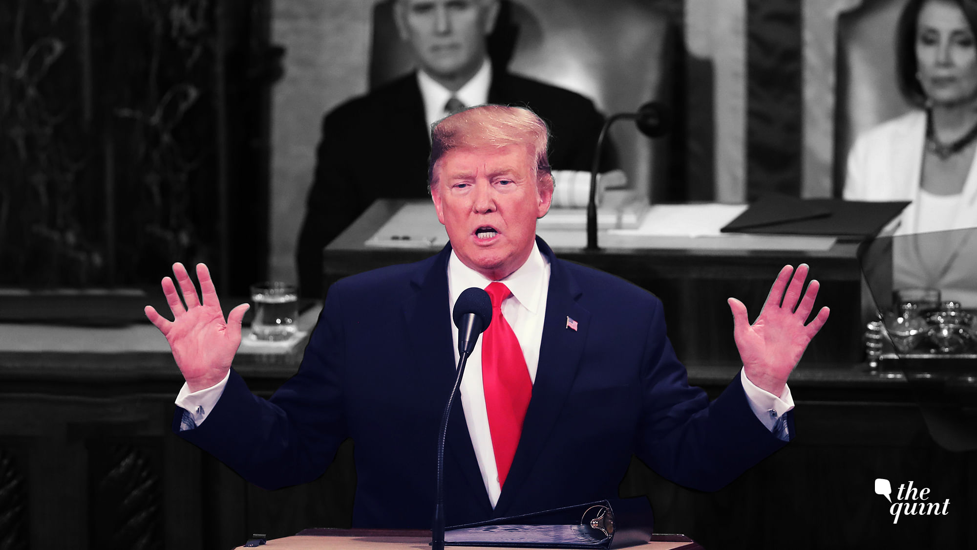 President Trump delivers his State of the Union address to a joint session of Congress on Capitol Hill in Washington on 5 February 2019.