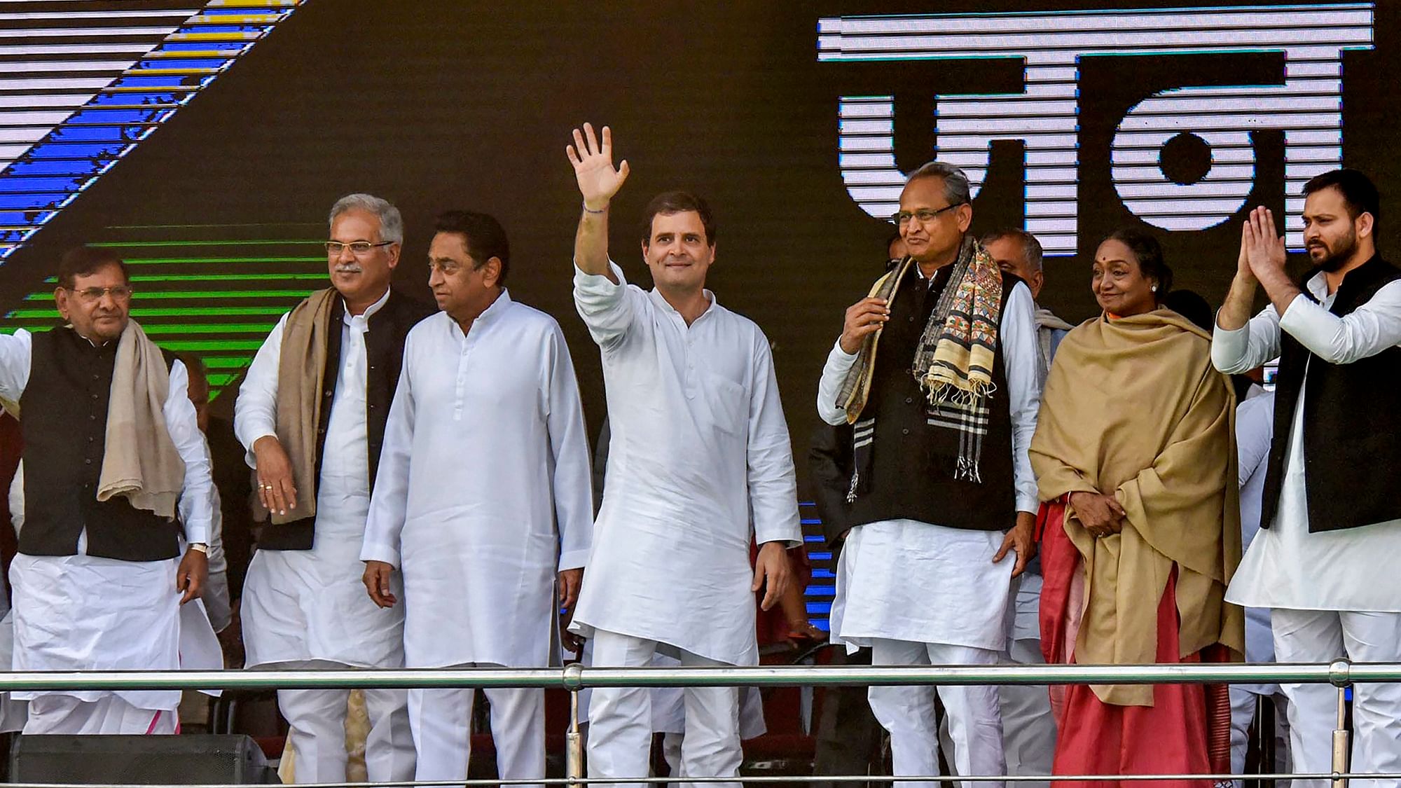 Rahul Gandhi at a rally in Patna where he said that farmers’ loans will be waived off if the Congress comes to power.