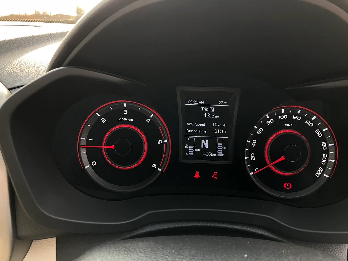 Warning beeps sound at 80 kmph and 120 kmph. 