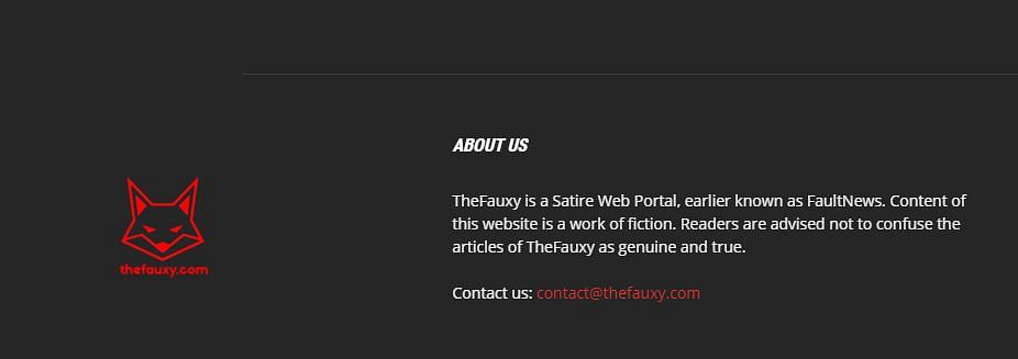 In its ‘About Us’ section, the website clearly states that it is a ‘satire web portal’