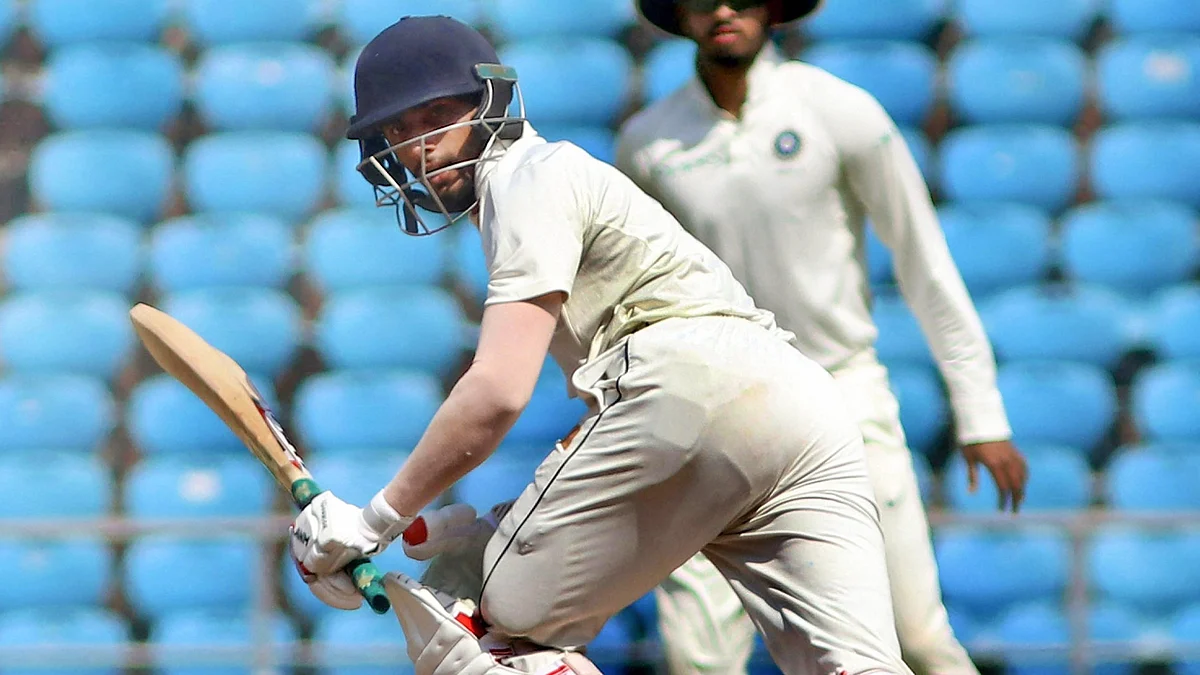 Vidarbha batsman Sanjay Ramaswamy plays a shot against Rest of India during Irani Cup cricket match at VCA Stadium, in Nagpur on Saturday, Feb. 16, 2019