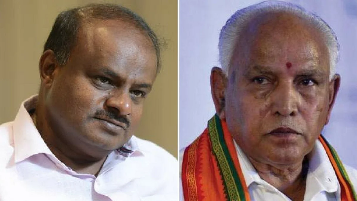 HD Kumaraswamy (left) and BS Yeddyurappa (right)