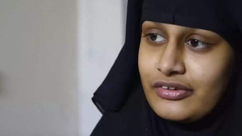 Shamima Begum being interviewed by the BBC at a refugee camp in Syria.