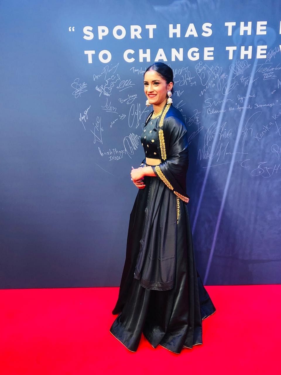 Vinesh Phogat attends the Laureus Sports Awards on Monday night and lit up the red carpet.