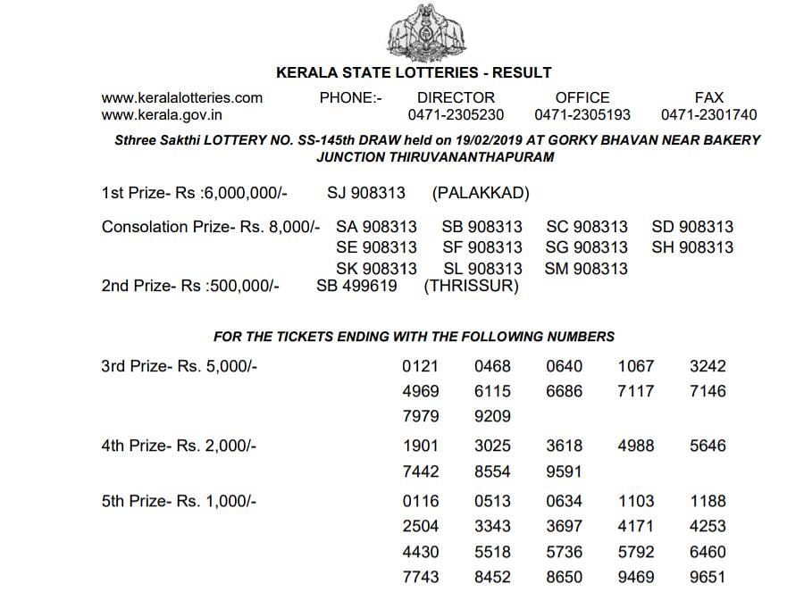 The first prize of the lottery is Rs 60 lakh, the second prize is Rs 10 lakh, while the third prize is Rs 5,000. 