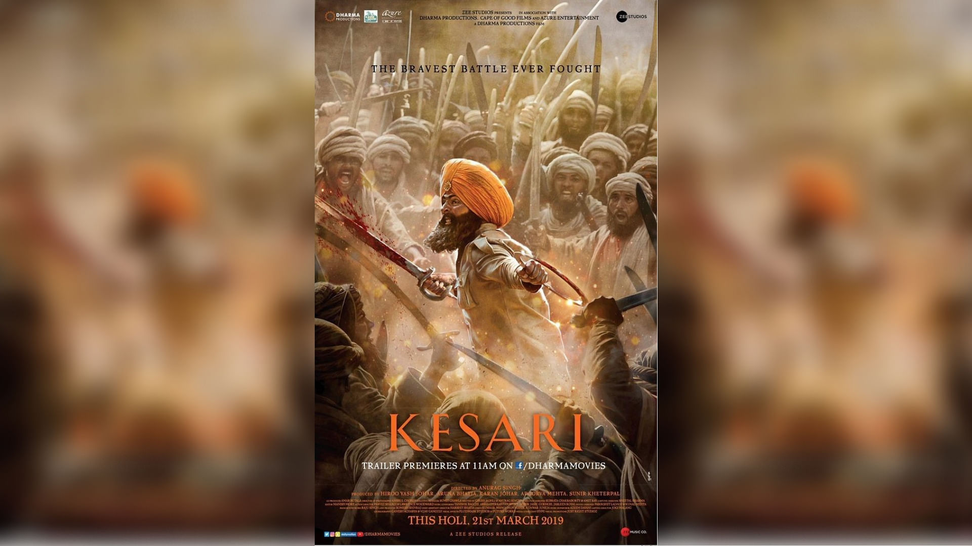 Akshay Kumar in a poster for <i>Kesari</i>.