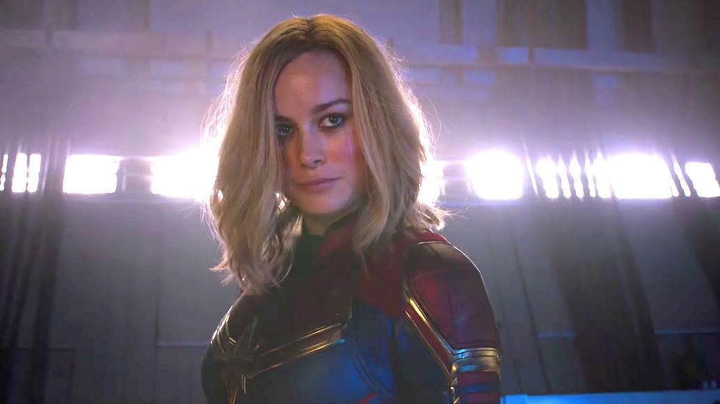 Brie Larson in and as <i>Captain Marvel</i>.