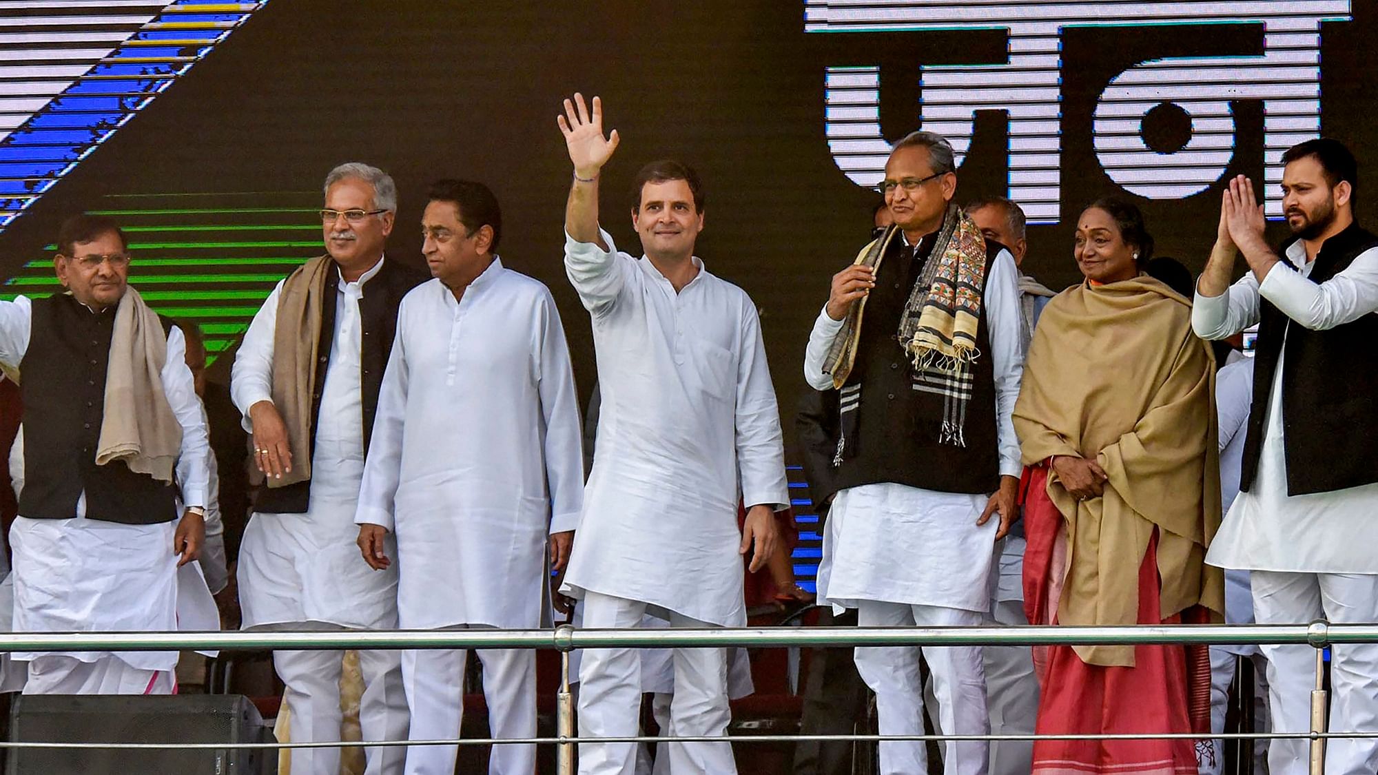 Congress Leaders at ‘Jan Akanksha Rally’, at Gandhi Maidan in Patna