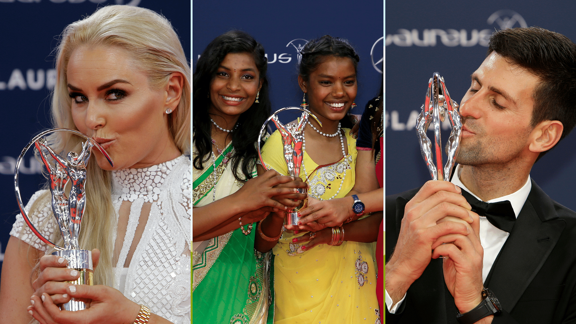 Lindsey Vonn, India’s YUWA girls and Novak Djokovic were all honoured at the 2019 Laureus World Sports Awards.
