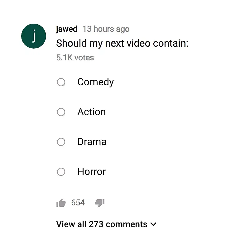 He even asked users what kind of content they want him to make this time. 