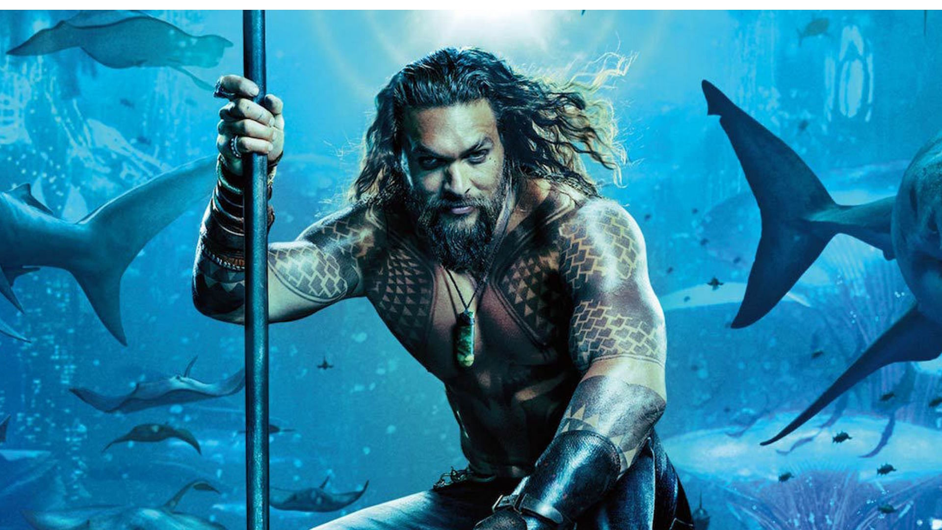 Jason Momoa in the poster for <i>Aquaman</i>.