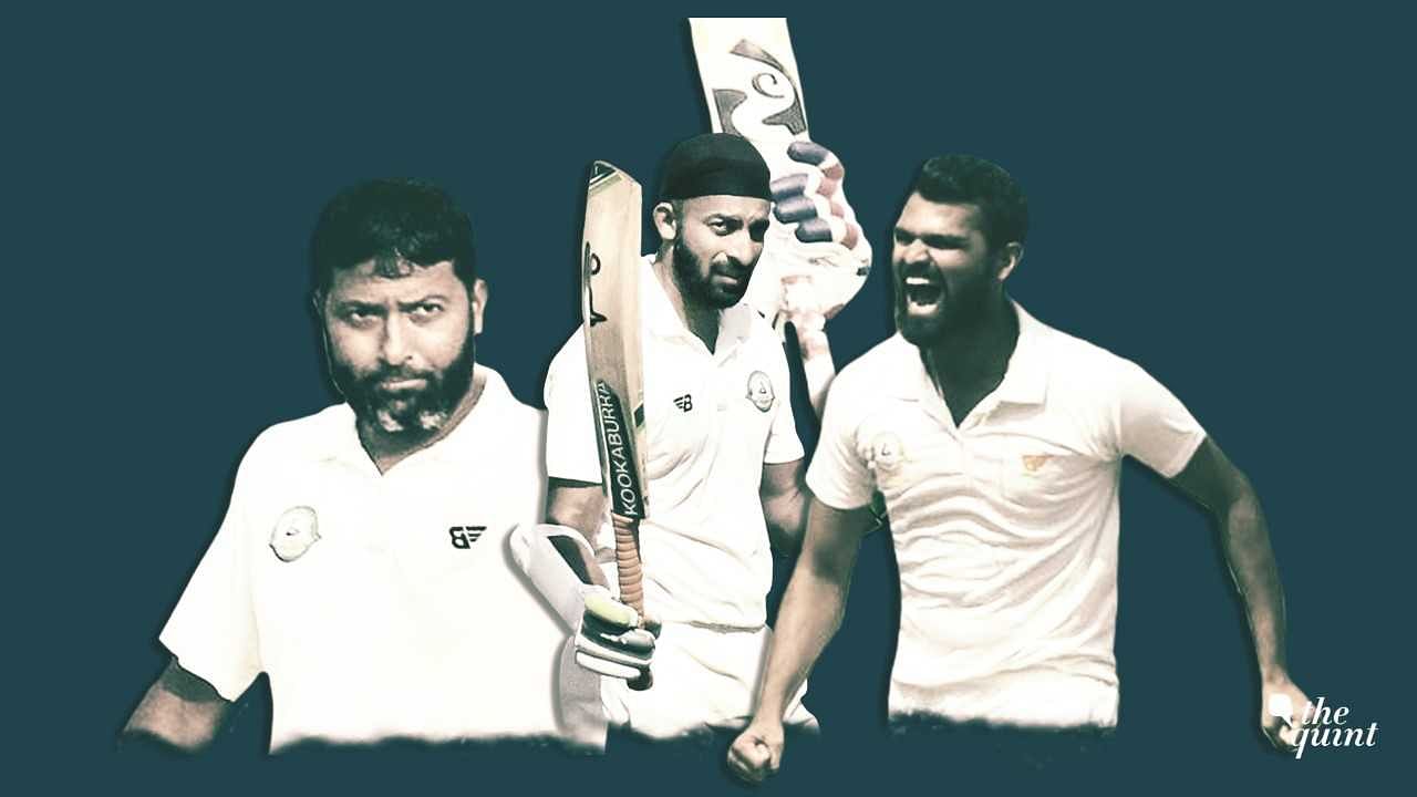Wasim Jaffer (left), skipper Faiz Fazal (centre) and Akshay Sarwate have been driving force behind Vidarbha’s title win.&nbsp;
