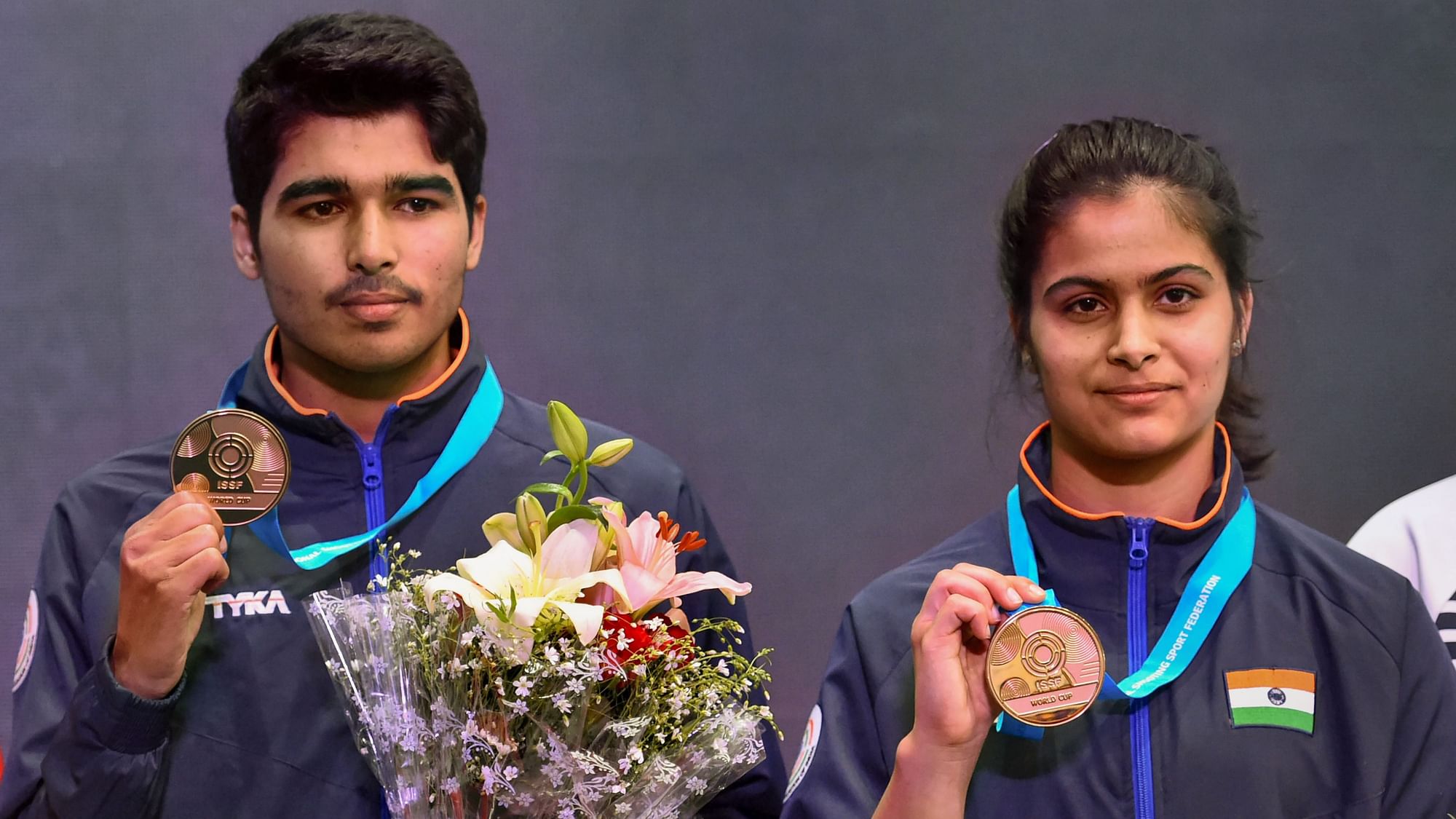 India’s teenage pair of Manu Bhaker and Saurabh Chaudhary clinched a gold in the 10m Air Pistol Mixed Team of the ISSF World Cup.&nbsp;