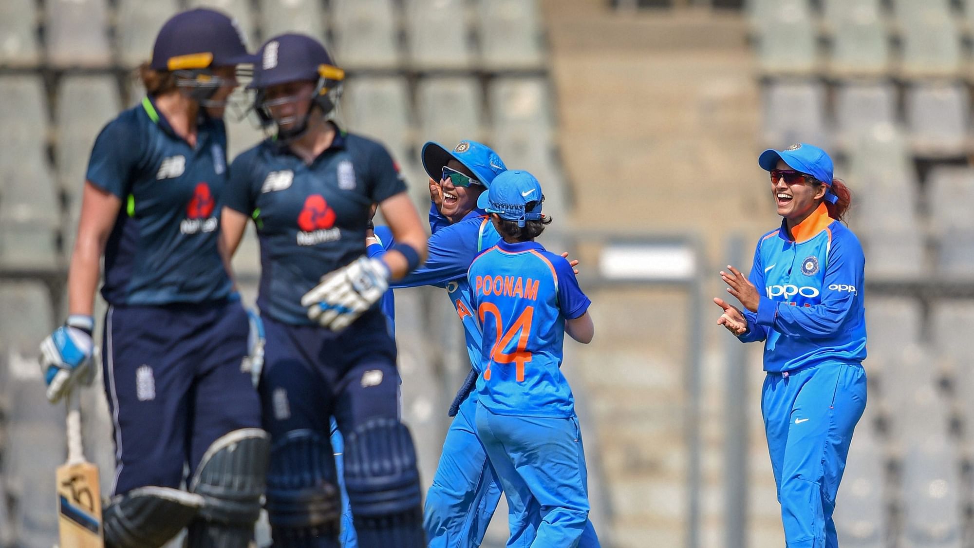 Left-arm spinner Ekta Bisht snared four wickets as Indian bowlers dished out a clinical effort to beat England by 66 runs in the first ODI.