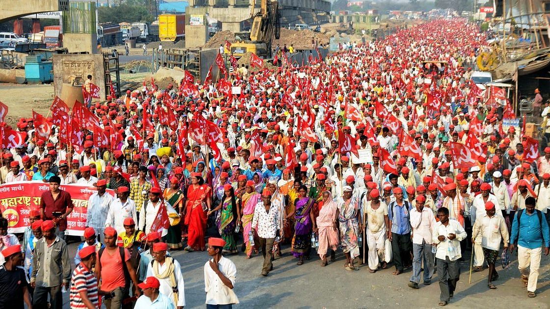 File photo of farmers marching from Nashik to Mumbai in March 2018.