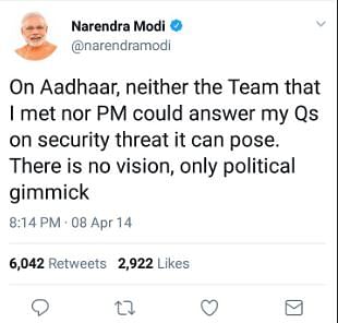 CM Modi was very critical of the ‘misuse’ of the CBI and  very vocal about the flip sides of Aadhaar and FDI. 