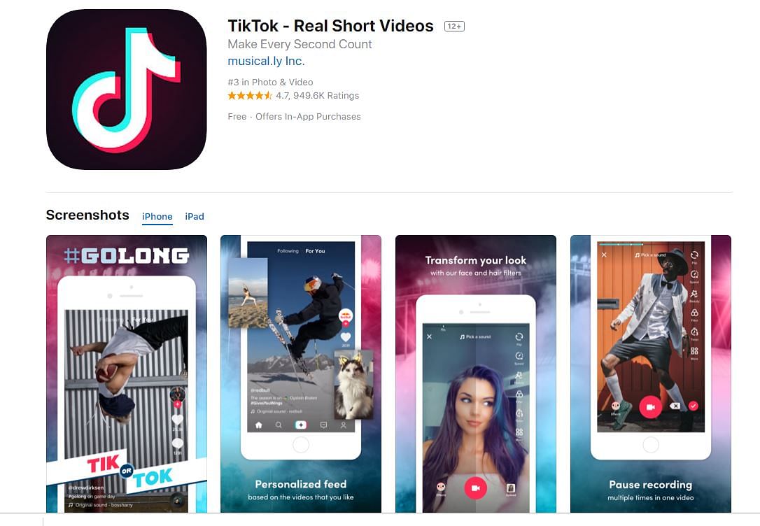 The TikTok platform is available to iOS and Android users.