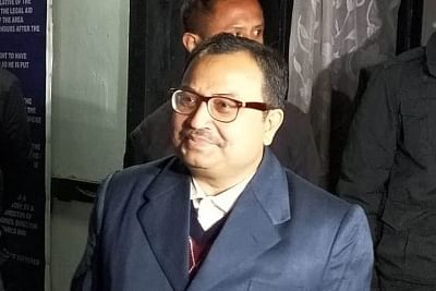 Shillong: Former Trinamool Congress MP Kunal Ghosh arrives at CBI office in Shillong on Feb 11, 2019. He is being interrogated in connection with the Saradha and Rose Valley chit fund scams. (Photo: IANS)