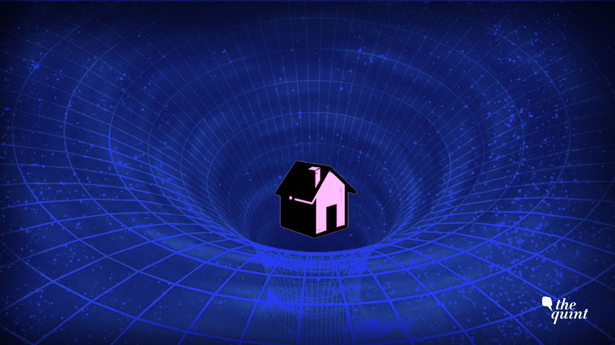 A representation of the mouth of a wormhole, originating at a house.