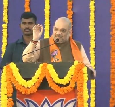 Bambolim: BJP chief Amit Shah addresses a party meeting in Goa