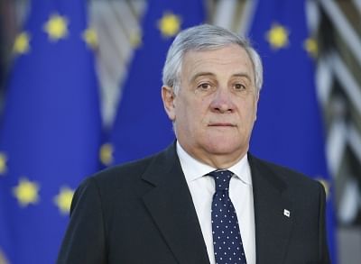 BRUSSELS, Dec. 13, 2018 (Xinhua) -- European Parliament President Antonio Tajani arrives at a two-day EU summit in Brussels, Belgium, Dec. 13, 2018.  (Xinhua/Ye Pingfan/IANS)