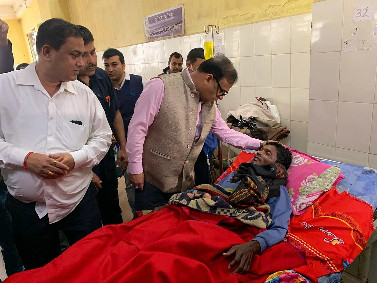 Himanta Biswa Sharma at the Golaghat hospital. 