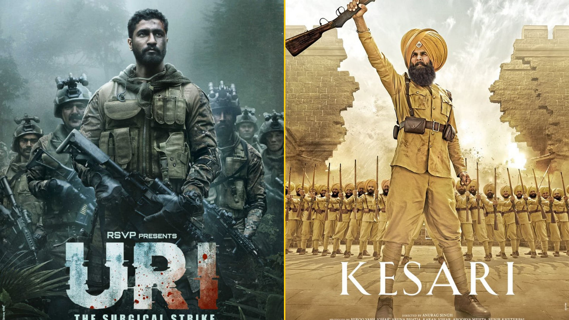 <i>Uri: The Surgical Strike</i> and <i>Kesari</i> are some of the patriotic films from Bollywood in 2019.
