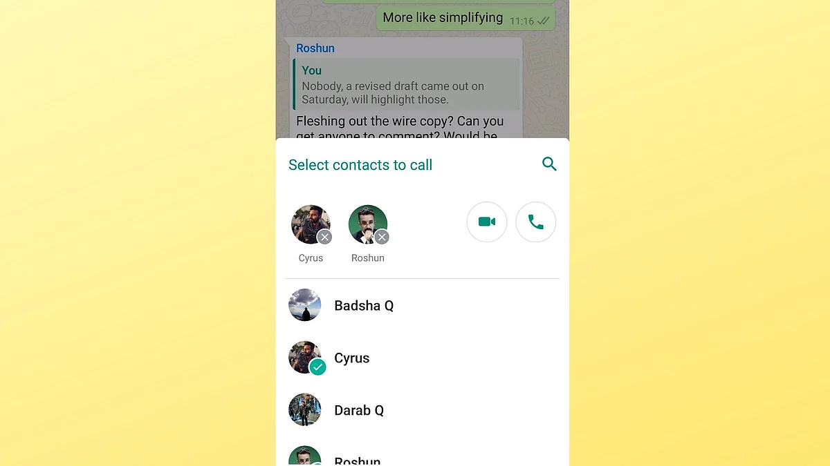 WhatsApp group calling interface is more intuitive.