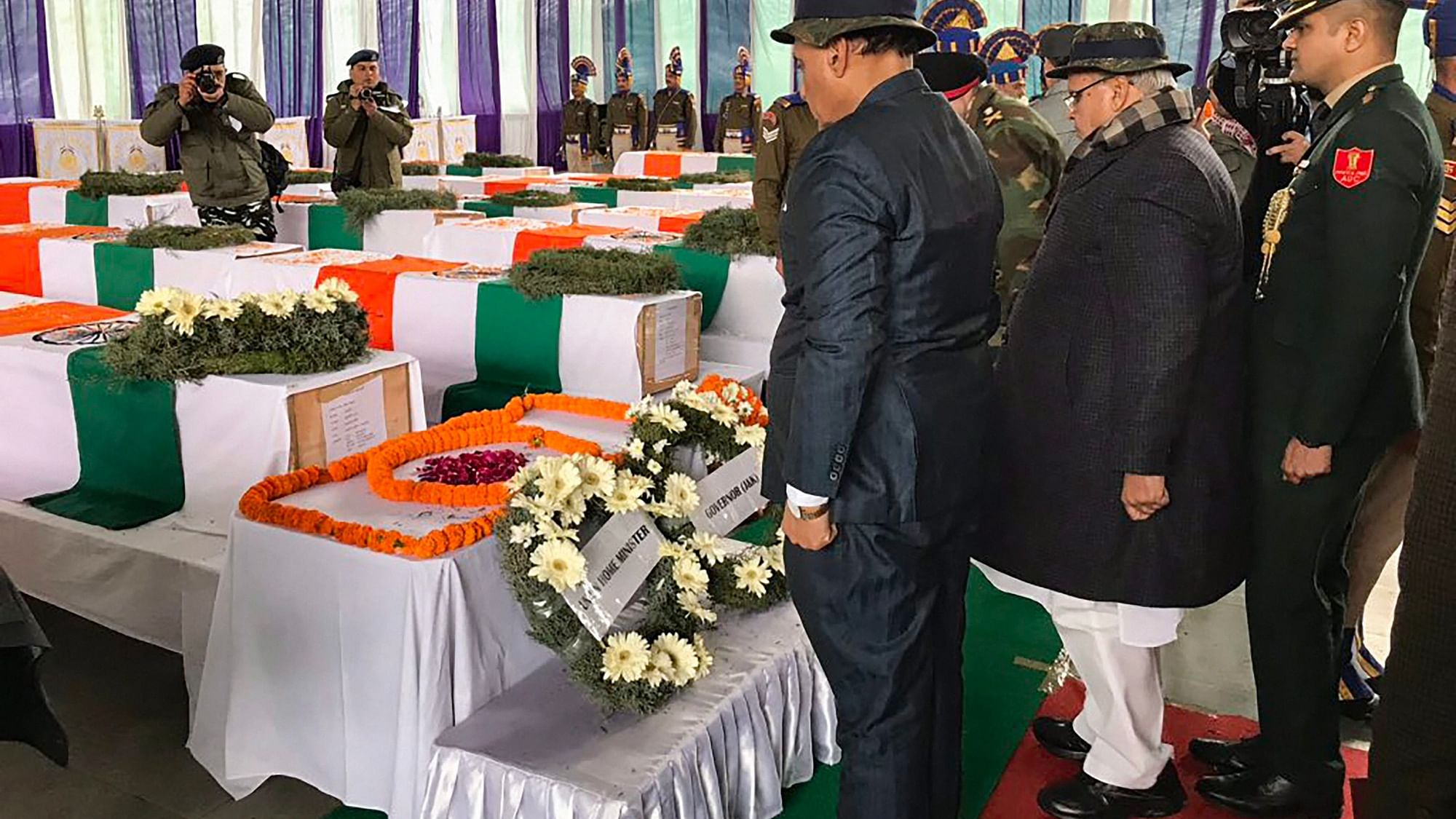 The ceremony at which tribute was paid to the martyred jawans.