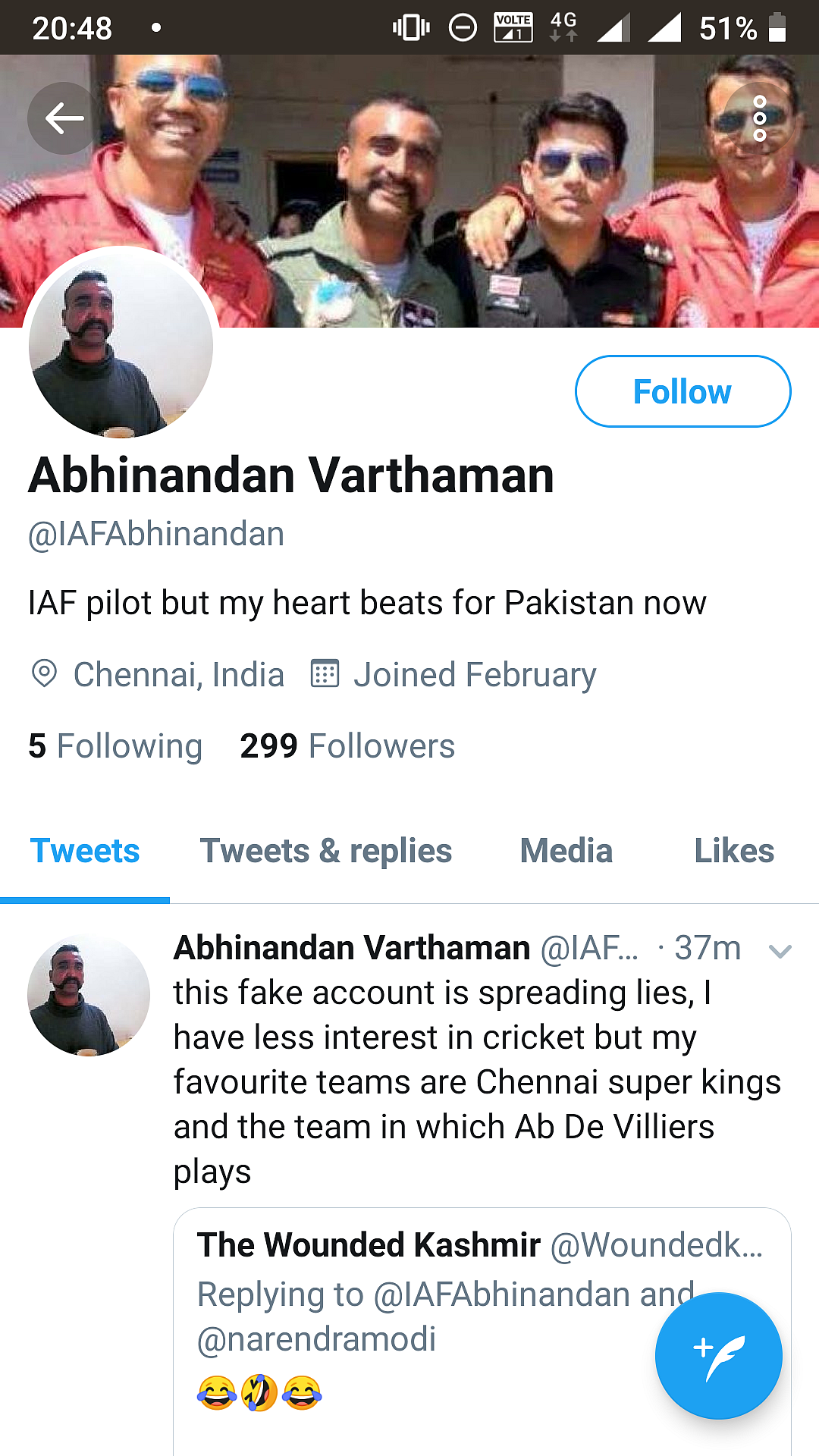 These Fake Accounts Impersonate Abhinandan, Gain Followers