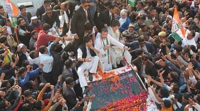 Priyanka wows crowds in Lucknow along with Rahul, Scindia