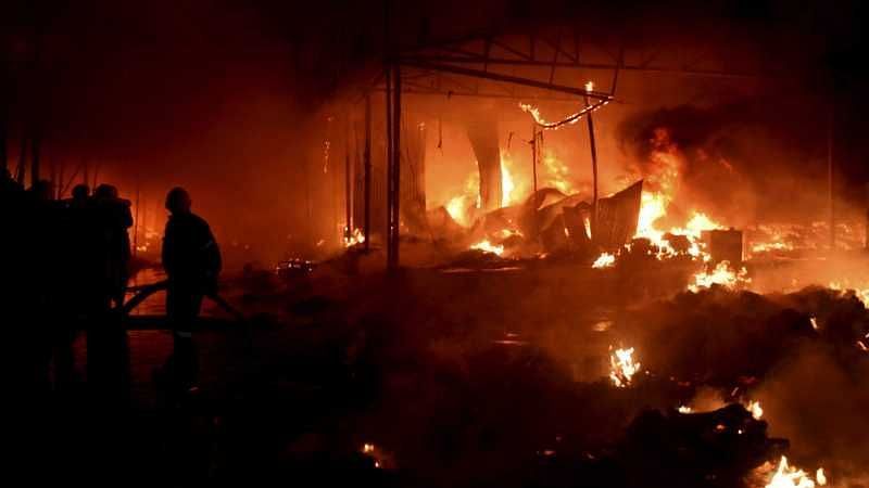 At least 200 stalls and property worth crores of rupees was reduced to ashes by the fire at Numaish.