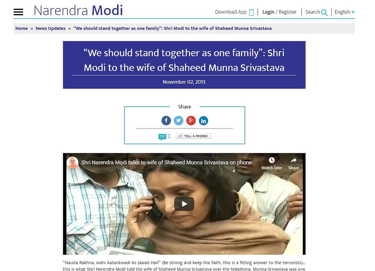 The viral video allegedly shows Modi speaking to the widow of a soldier who was martyred in the blast in Pulwama.