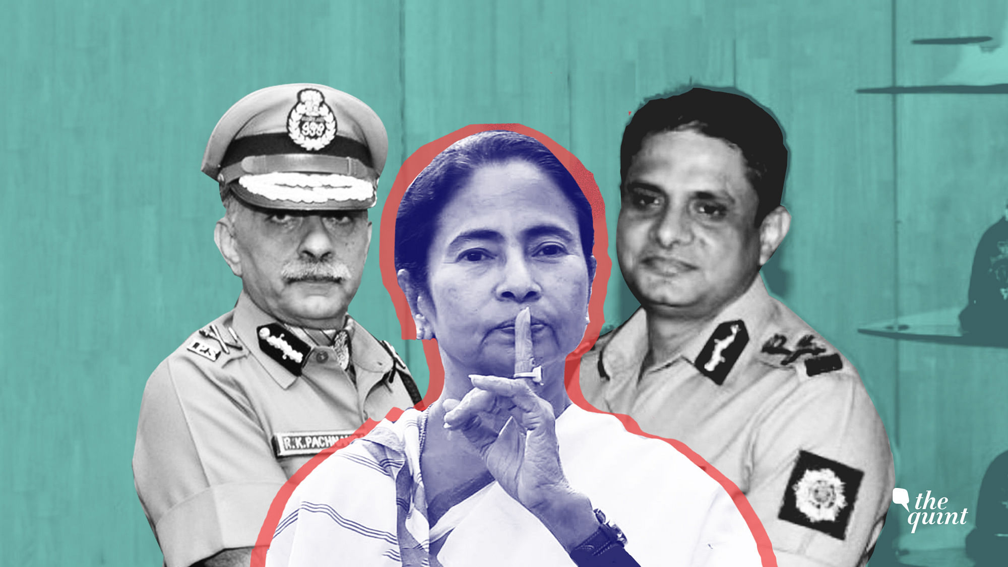 Mamata Banerjee’s see-saw relationship with former Kolkata Police commissioner RK Pachnanda and top cop Rajeev Kumar (right).