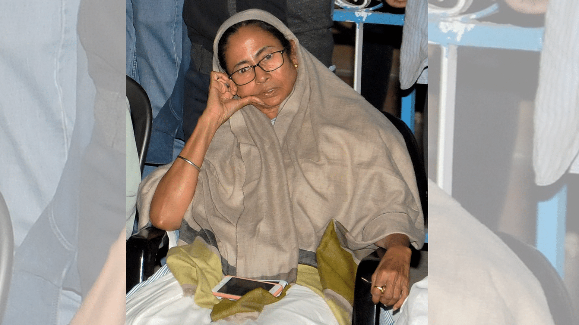 Mamata Banerjee during her dharna.&nbsp;