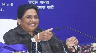 Lucknow: BSP President Mayawati addresses at the release of her book "A Travelogue of My Struggle-ridden Life and BSP Movement" in Lucknow, on Jan 15, 2019. (Photo: IANS)