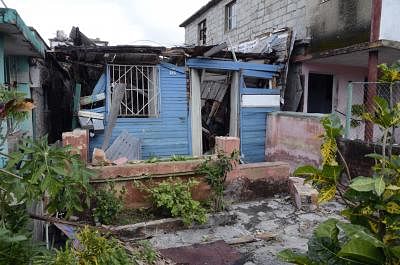 HAVANA, Jan. 29, 2019 (Xinhua) -- A damaged house is seen in the tornado-affected area in the municipality of Regla in Havana, Cuba, Jan. 28, 2019. A powerful tornado passed through the Cuban capital on Sunday night, leaving three people dead and 172 others wounded. (Xinhua/Joaquin Hernandez/IANS)