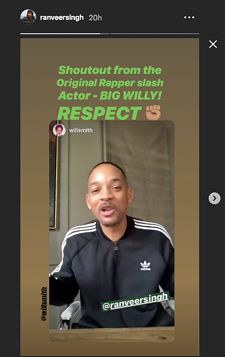 Ranveer Singh Replies to Will Smith For His ‘Gully Boy’ Shout-Out