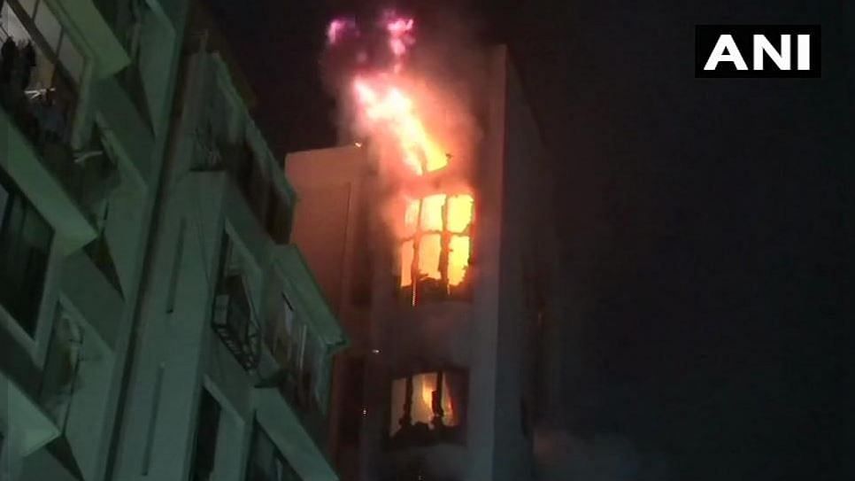 A level-three fire has broken out in Mumbai’s Dharam Villa building at Bhulabhai Desai Marg.