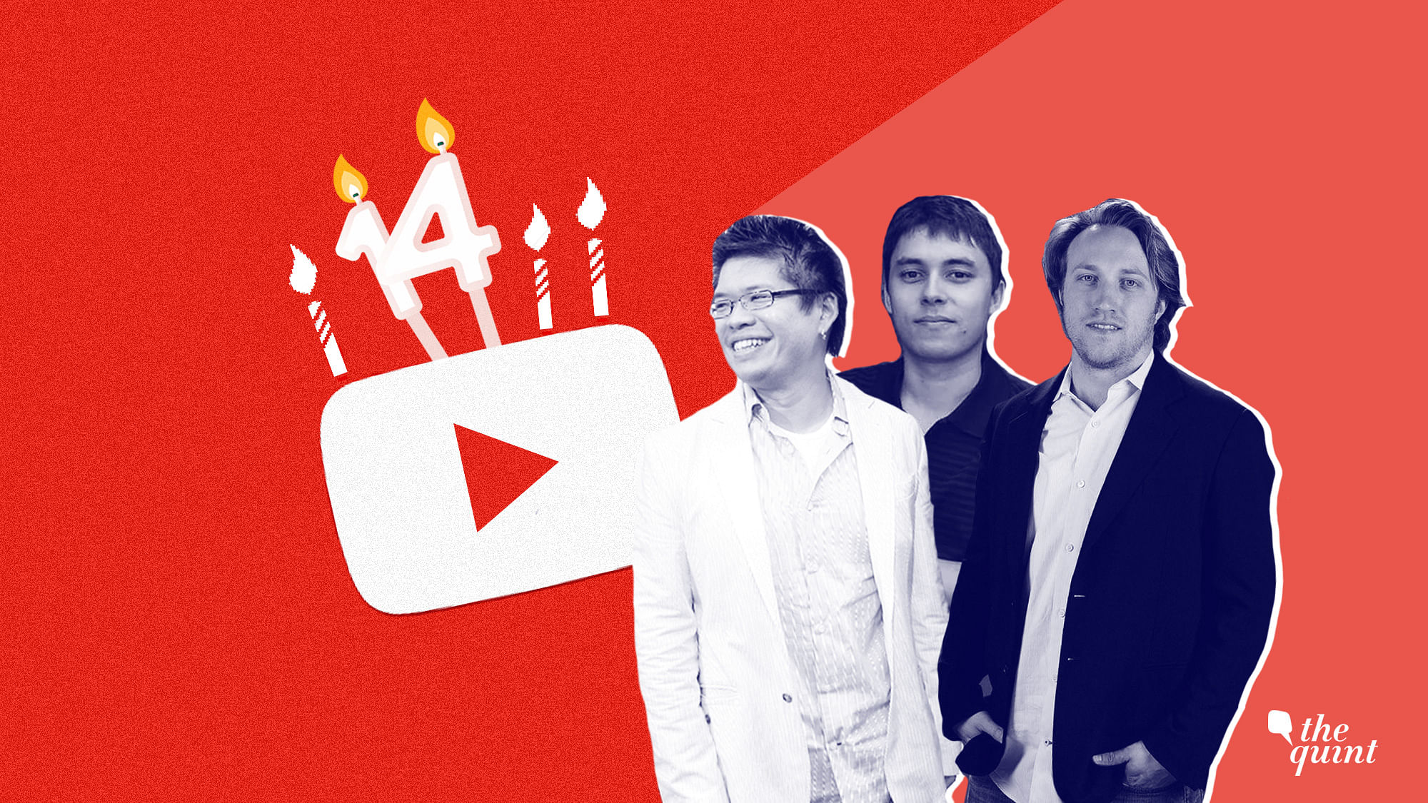 The founder of YouTube, (from left to right) Steve Chen, Jawed Karim and Chad Hurley.