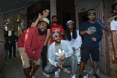 Actor Ranveer Singh seen with rappers. (Photo: IANS)