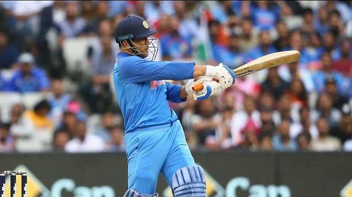 MS Dhoni in action during India’s third and final ODI against Australia at Melbourne.