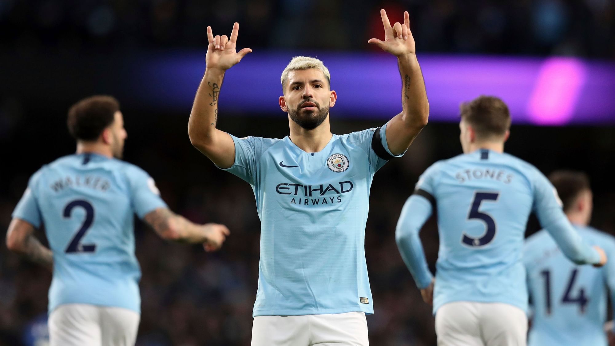 Sergio Aguero scored a hat trick for the second successive weekend.