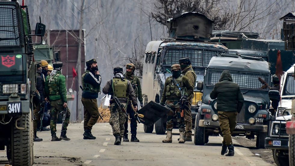 File photo of the security forces in the aftermath of the Pulwama terror attack.