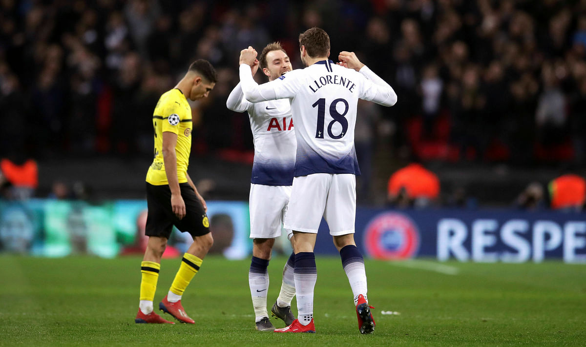 In the night’s other round-of-16 match, Tottenham beat Dortmund 3-0, with all the goals coming in the second half.