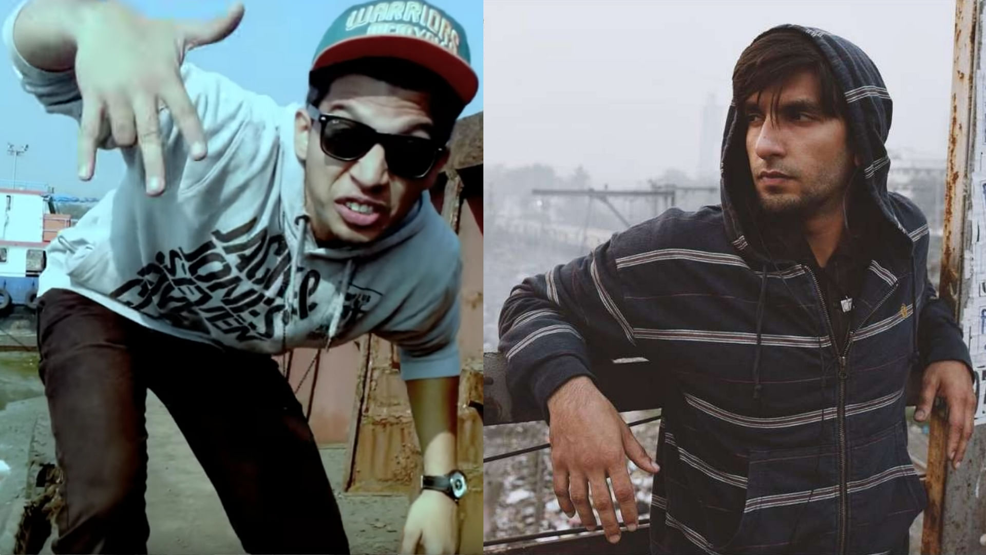 Rapper Naezy in <i>Aafat </i>and Ranveer Singh in <i>Gully Boy. </i>