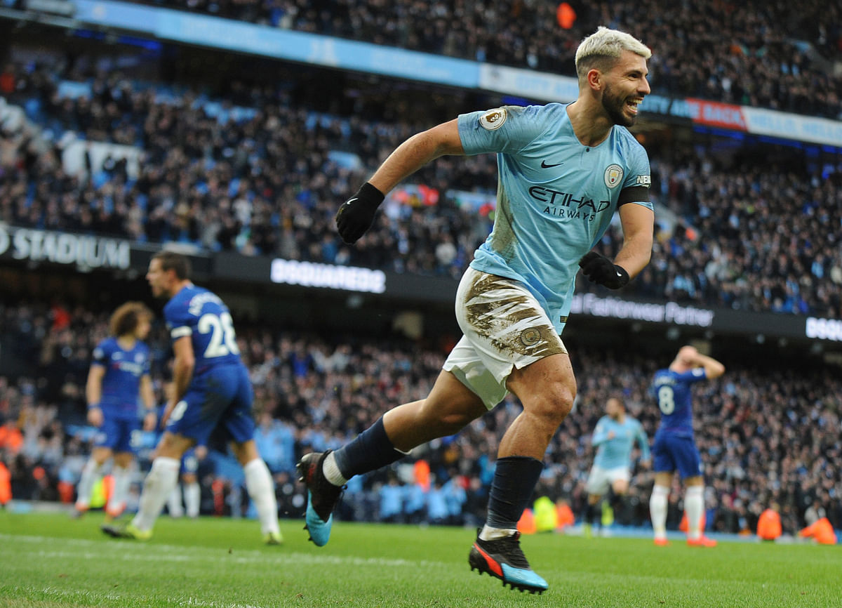 Sergio Aguero scored a hat-trick for the second successive weekend.