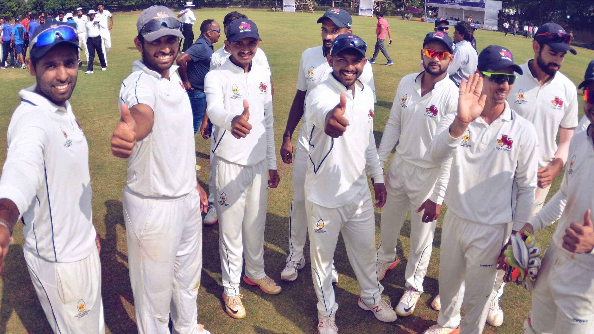 Mumbai’s Ranji players celebrate their sole win of the previous season, where they failed to make it past the group stage.